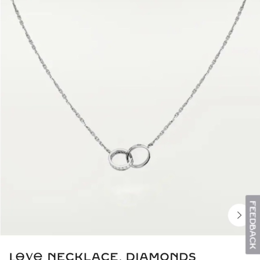 Cartier Love Necklace Diamond 18K White Gold 0.22ct Full Set - Picture 9 of 9